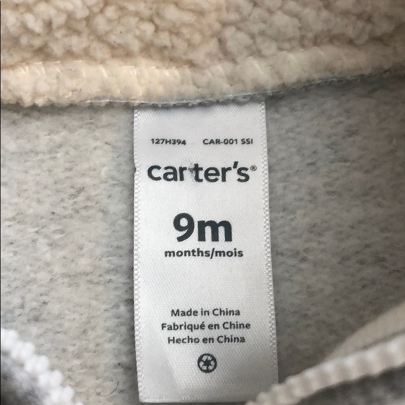 🛎 Carter’s Fleece Hood Zip Up Hoodie (SALE!) (9 Months) - Picture 6 of 6
